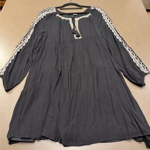 Old Navy Black Boho Embroidered Dress Sz XXL